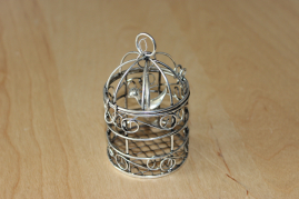AL-3264-516   Metallkäfig mit Vogel
