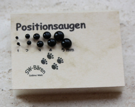 1 Paar Positionsaugen Testaugen schwarz  Ø 12 mm 